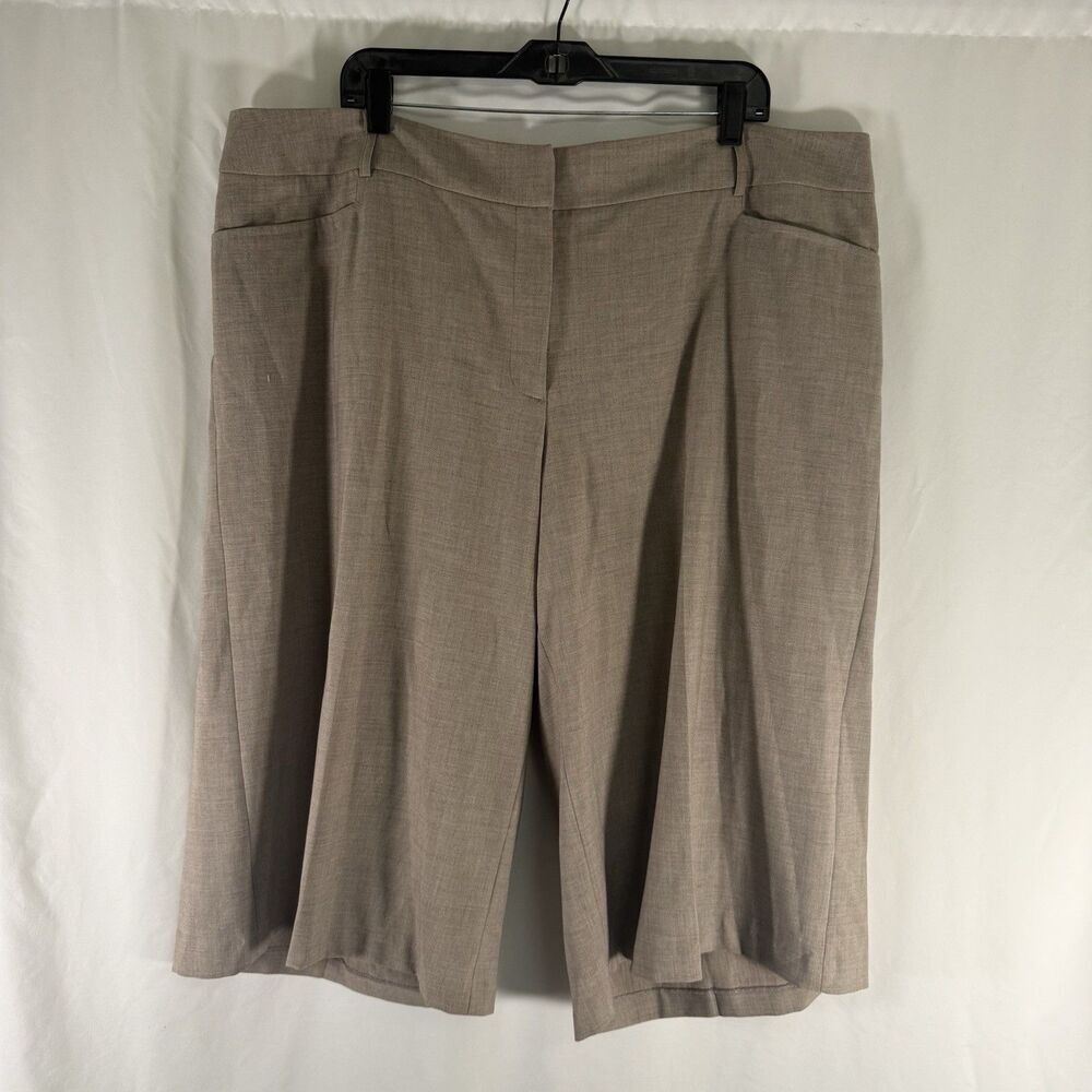 New Lane Bryant Gaucho Shorts Women's 24 Brown 18.5" Inseam Flat Front Pockets